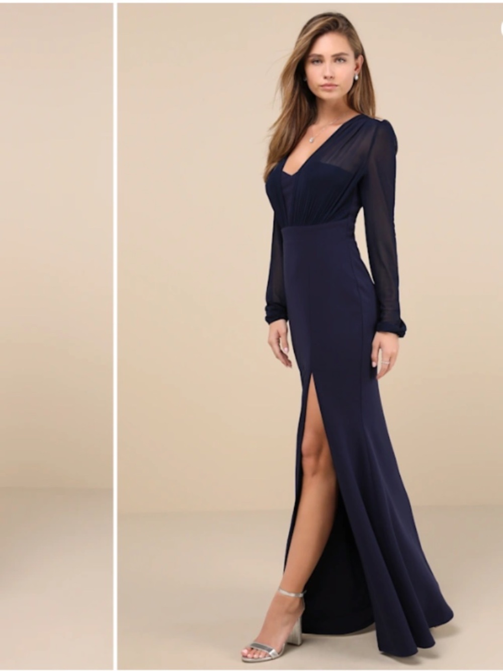 LULU's Chic Sexy Wedding Bridesmaid Mother of the Bride Elegant FLowy Gown - Picture 5 of 5